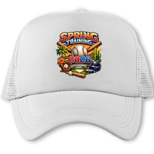 Spring Training 2026 Baseball Fan Retro Palm Cactus Premium Tri-Blend Trucker Cap - Sportilla