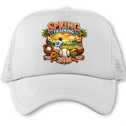Spring Training 2026 Baseball Vintage Sunset Premium Tri-Blend Trucker Cap - Sportilla