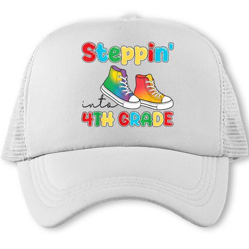 Steppin Into Fourth Grade Back To School First Day 4th Grade Trucker Cap - Savourry