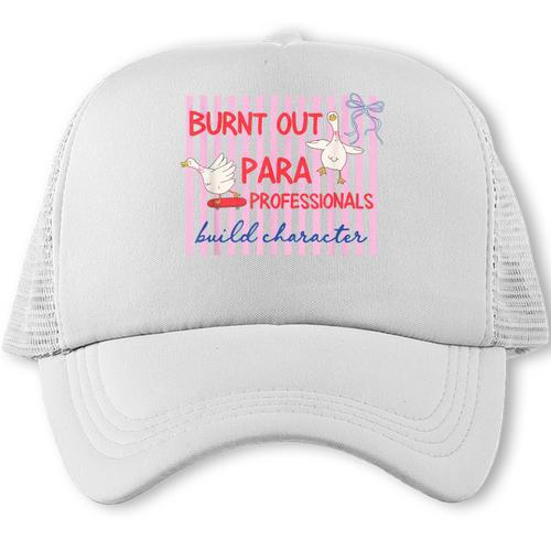 Striped Burnt Out Para Paraprofessional Back To School Trucker Cap - Savourry