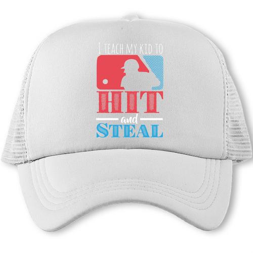 I Teach My Kid Baseball Mom Vintage Coach Baseball Trucker Cap - Sportilla