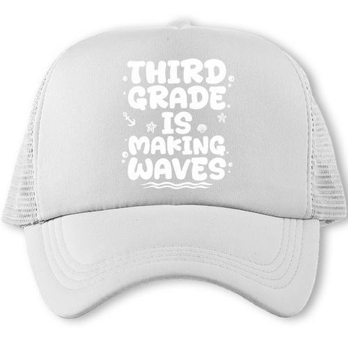 Third Grade Is Making Waves Third Grade Back To School Premium Tri-Blend Trucker Cap - Savourry