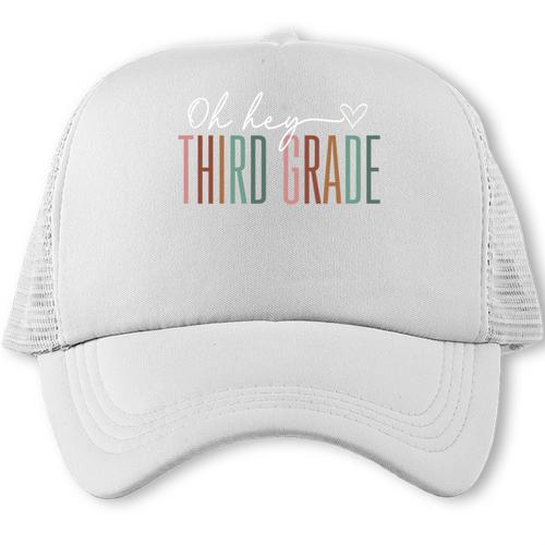 Third Grade Oh Hey Retro Back To School 3rd Grade Performance Trucker Cap - Savourry