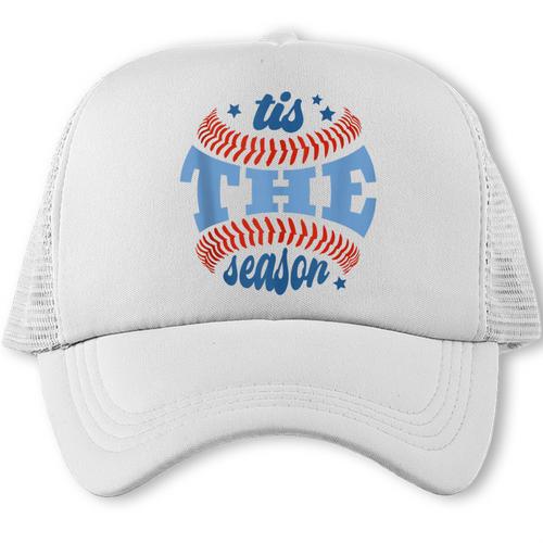 Tis The Season Baseball Mom Enthusiast Joy Trucker Cap - Sportilla