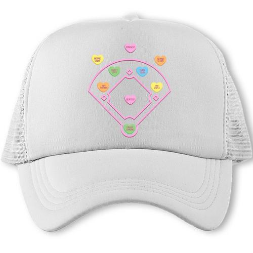 Valentine Heart Love Cute Baseball Softball Lover Sayings Trucker Cap - Sportilla
