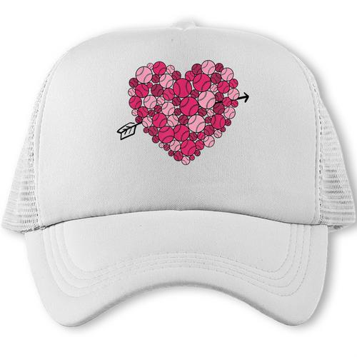 Valentine's Day Baseball Heart Softball Player Sports Lover Trucker Cap - Sportilla