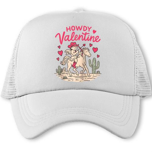 Valentine’s Day Western Life Cowboys Cupid Howdy Valentine Raglan Baseball Tee Trucker Cap - Sportilla