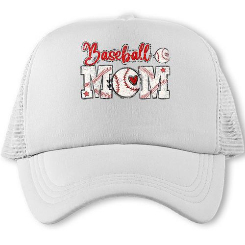 Vintage Baseball Mom Sport Humor Raglan Baseball Tee Trucker Cap - Sportilla