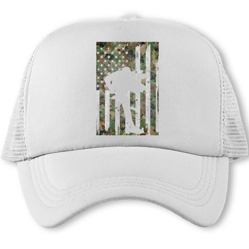 Vintage Baseball US Camouflage Flag Tee Baseball Dad Player Premium Tri-Blend Trucker Cap - Sportilla