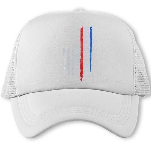 Vintage Baseball US Flag Tee Baseball Dad Player Coach Premium Tri-Blend Trucker Cap - Sportilla