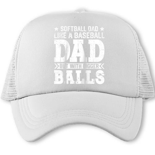 Vintage Softball Dad Like A Baseball Dad Fathers Day Raglan Baseball Tee Trucker Cap - Sportilla