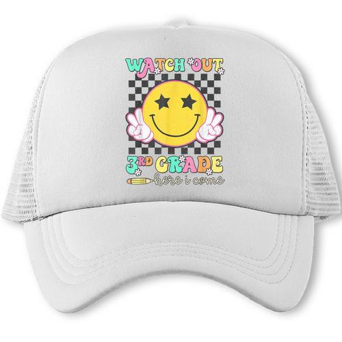 Watch Out 3rd Grade Here I Come Back To School Third Grade Trucker Cap - Savourry