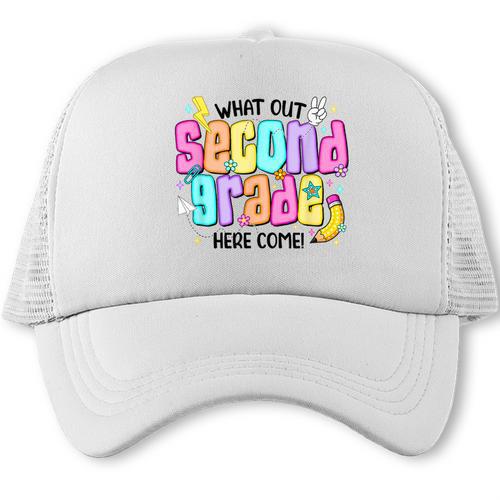 Watch Out Second Grade Here I Come 2nd Grade Back To School Trucker Cap - Savourry