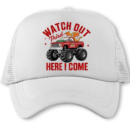 Watch Out Third Here I Came Dragon Back To School Summer Tee Trucker Cap - Savourry