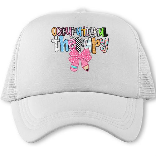 Women Occupational Therapy OT Pencil Bow Back To School COTA Trucker Cap - Savourry