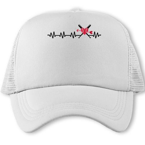 Women's Baseball Softball Baseball Mom Heartbeat Baseball Trucker Cap - Sportilla