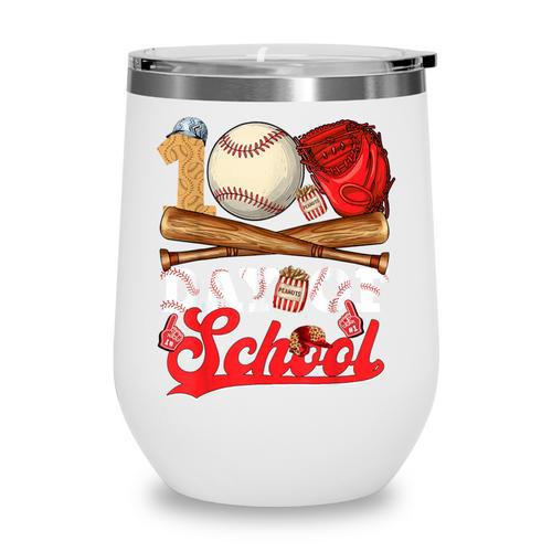 100 Days Of School Baseball Player Sports Game Teacher Kid Wine Tumbler - Sportilla