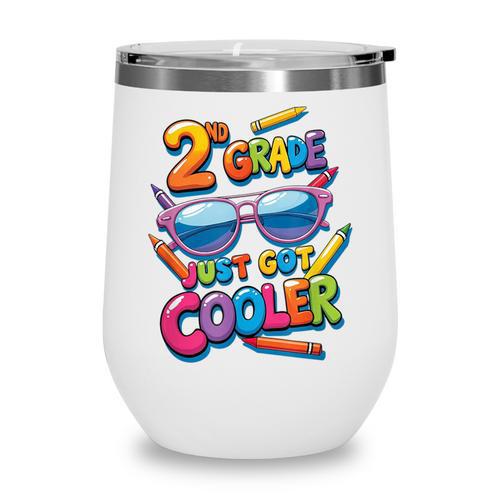 2nd Grade Just Got Cooler Shirt Back To School Kids Wine Tumbler - Savourry