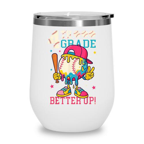 4th Grade Back To School Baseball Drip Ice Cream Game On Wine Tumbler - Savourry