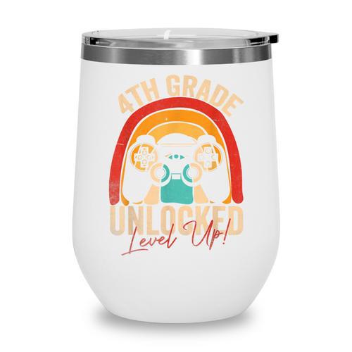 4th Grade Unlocked Level Up Gamer Back To School Fourth Wine Tumbler - Savourry