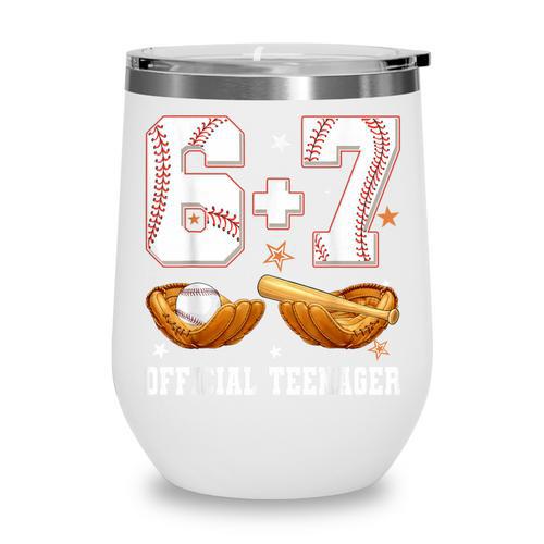 67 13 Year Old Official Teenager Baseball Boy 13th Birthday Wine Tumbler - Sportilla