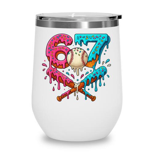 67 Ice Cream Drip Baseball Meme – Six Seven Gen Alpha Wine Tumbler - Sportilla