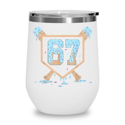 67 Ice Cream Drip Baseball Meme Six Seven Gen Alpha Wine Tumbler - Sportilla