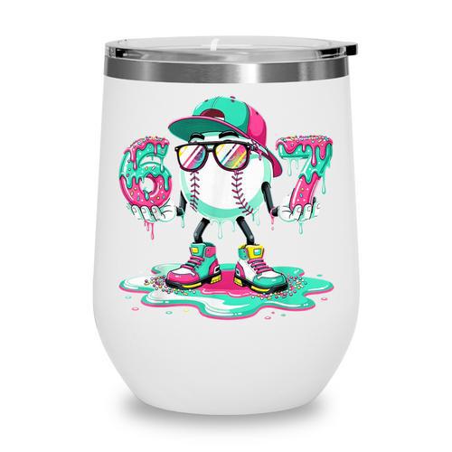 67 Meme Six Seven 6 7 Meme Baseball Ice Cream Drip Wine Tumbler - Sportilla