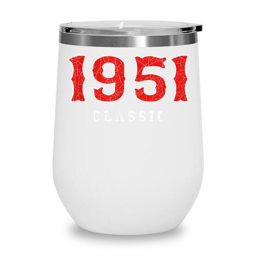 75 Year Old 1951 Classic Baseball Fan 75th Birthday Wine Tumbler - Sportilla