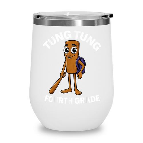 Back To School 4th Grade Italian Brainrot Tung Tung Sahur Wine Tumbler - Savourry