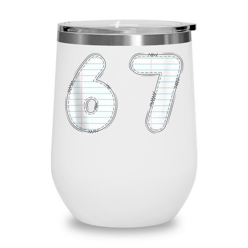 Back To School 67 Notebook Number For Class Year Wine Tumbler - Savourry