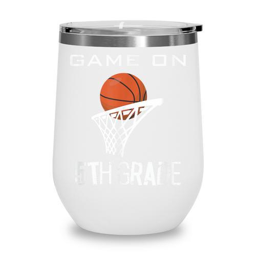Back To School Game On 5th Grade Basketball Kids Wine Tumbler - Savourry