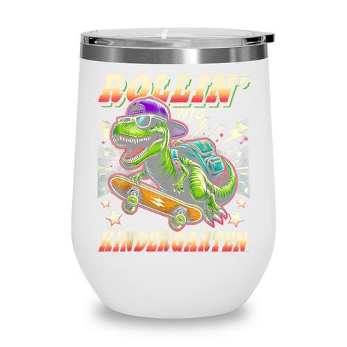 Back To School Kindergarten Dinosaur First Day Of School Boy Wine Tumbler - Savourry