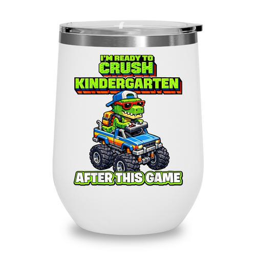 Back To School Kindergarten Retro Monster Truck Dinosaur Boy Wine Tumbler - Savourry