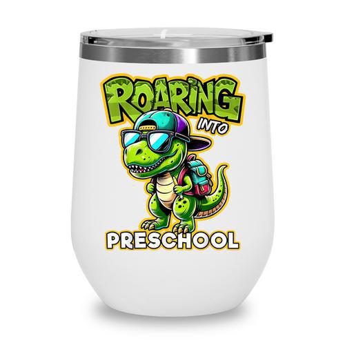Back To School Preschool Dinosaur First Day Of School Boy Wine Tumbler - Savourry