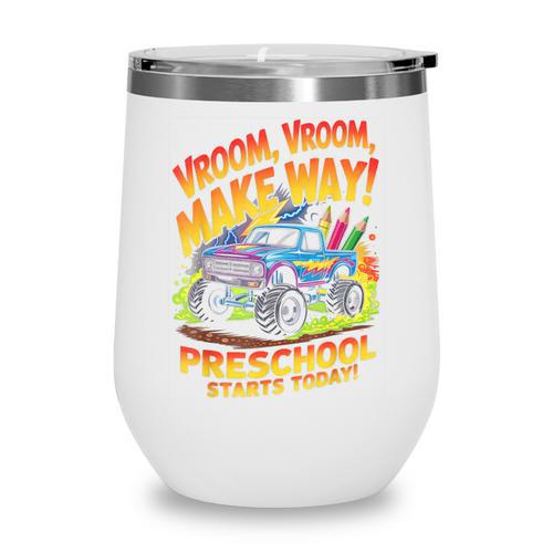 Back To School Preschool Pre-K Monster Truck First Day Boys Wine Tumbler - Savourry