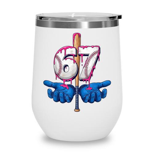 Baseball 67 Six Seven Gen Alpha Meme Drip Wine Tumbler - Sportilla