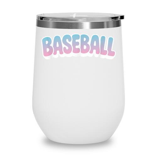 Baseball Bubble Letter Wine Tumbler - Sportilla