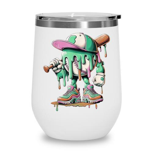 Baseball Drip For Boys Ice Cream Drip Baseball Wine Tumbler - Sportilla