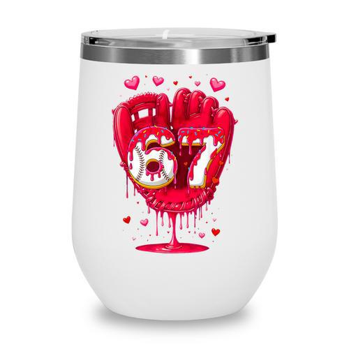 Baseball Drip Ice Cream Valentine Youth Boys Girls Sport Wine Tumbler - Sportilla