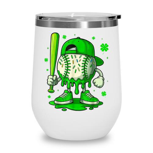 Baseball Drip Icecream Apparel Youth Boy St Patricks Day Wine Tumbler - Sportilla
