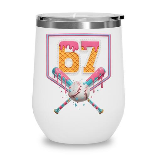 Baseball Drip Number 67 Fun Six Seven 6 7 Meme Wine Tumbler - Sportilla
