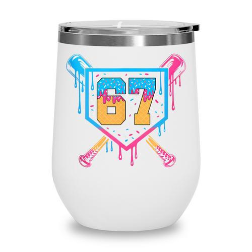 Baseball Drip Number 67 Player Or 67Th Birthday Wine Tumbler - Sportilla