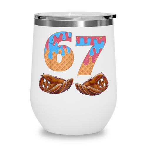Baseball Drip Number 67 Player Six Seven Meme Wine Tumbler - Sportilla