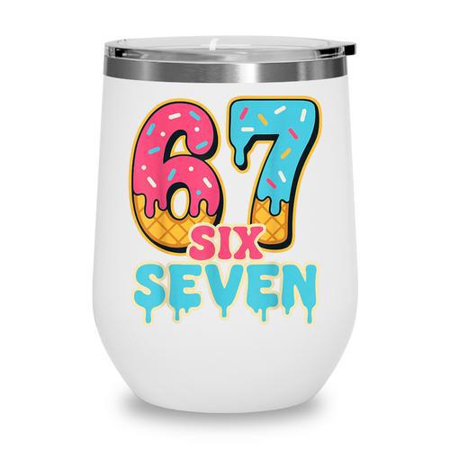 Baseball Drip Number 67 Player Trendy 6 7 Meme Wine Tumbler - Sportilla