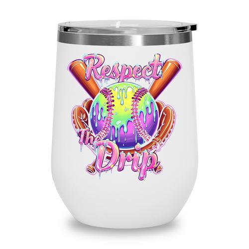 Baseball Drip Respect The Drip Purple Ice Cream Sprinkles Wine Tumbler - Sportilla