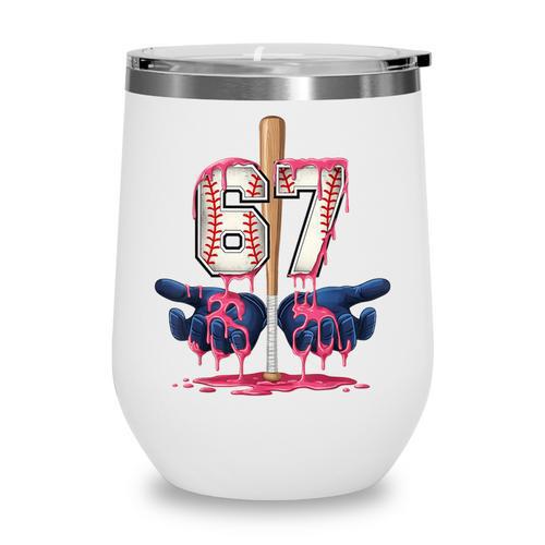 Baseball Drip Shirt Youth Baseball Glove Drip Ice Cream Wine Tumbler - Sportilla