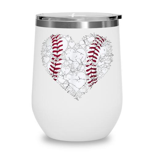 Baseball Heart Love Game Sports Fan Game Day Wine Tumbler - Sportilla