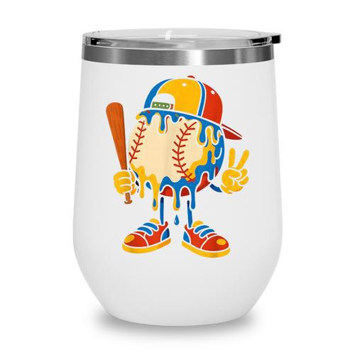 Baseball Ice Cream Drip Youth Back To School Baseball Stuff Wine Tumbler - Savourry