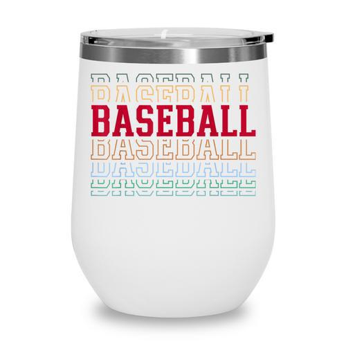 Baseball Layered Text Team Player Coach Youth Wine Tumbler - Sportilla